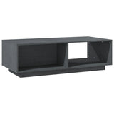 Coffee Table Grey 110x50x33.5 cm Solid Pinewood - Close-Up Angle