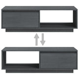 Coffee Table Grey 110x50x33.5 cm Solid Pinewood - Extra Image