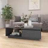 Coffee Table Grey 110x50x33.5 cm Solid Pinewood