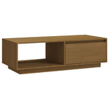 Coffee Table Honey Brown 110x50x33.5 cm Solid Pinewood - Front View