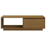 Coffee Table Honey Brown 110x50x33.5 cm Solid Pinewood - 45-Degree Angle
