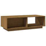 Coffee Table Honey Brown 110x50x33.5 cm Solid Pinewood - Close-Up Angle