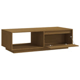 Coffee Table Honey Brown 110x50x33.5 cm Solid Pinewood - Low Angle