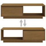 Coffee Table Honey Brown 110x50x33.5 cm Solid Pinewood