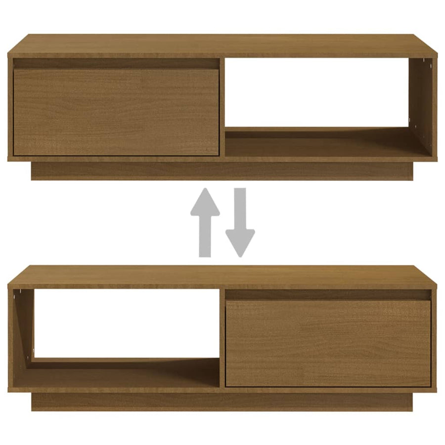 Coffee Table Honey Brown 110x50x33.5 cm Solid Pinewood