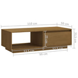 Coffee Table Honey Brown 110x50x33.5 cm Solid Pinewood - Extra Image