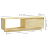 TV Cabinet 110x30x33.5 cm Solid Pinewood - Extra Image