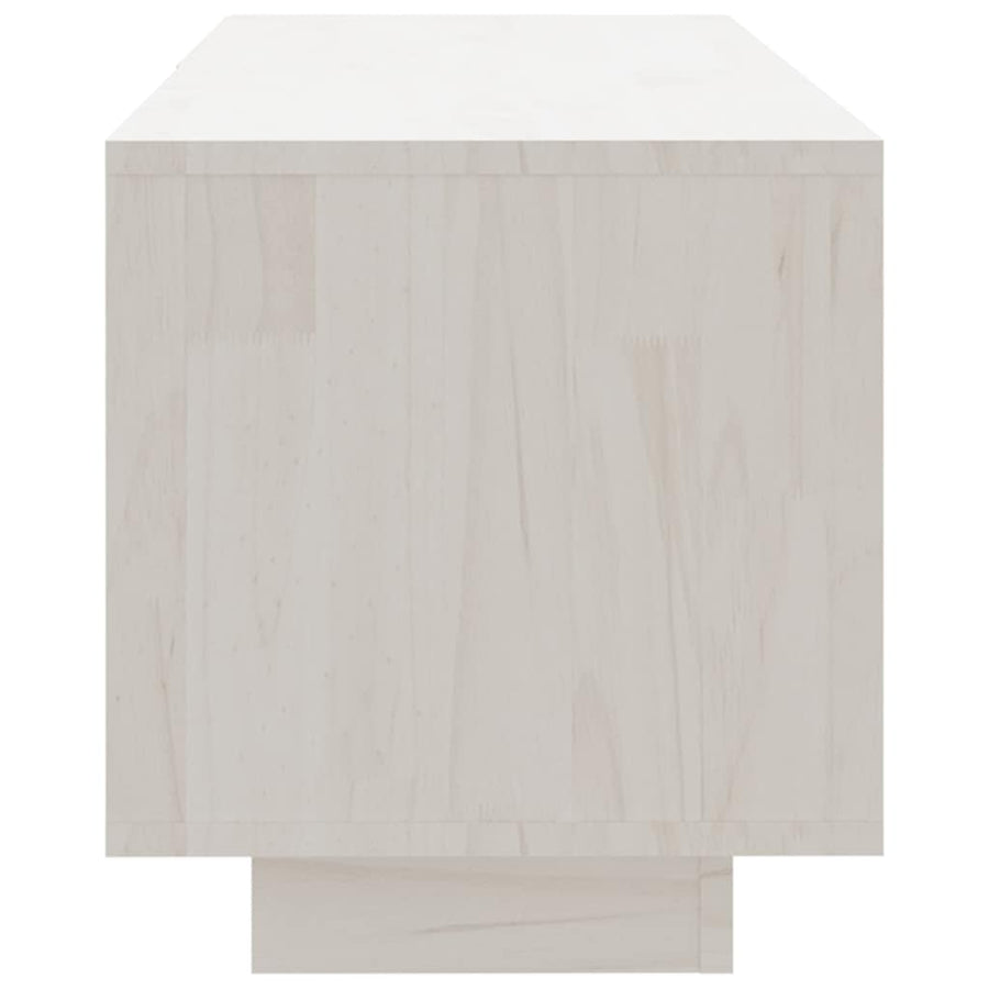 TV Cabinet White 110x30x33.5 cm Solid Pinewood