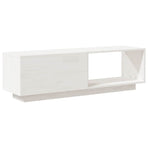 TV Cabinet White 110x30x33.5 cm Solid Pinewood