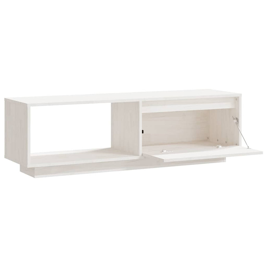 TV Cabinet White 110x30x33.5 cm Solid Pinewood