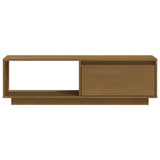 TV Cabinet Honey Brown 110x30x33.5 cm Solid Pinewood - Top-Down View
