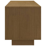TV Cabinet Honey Brown 110x30x33.5 cm Solid Pinewood - 45-Degree Angle