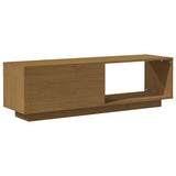 TV Cabinet Honey Brown 110x30x33.5 cm Solid Pinewood - Rear View