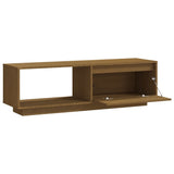 TV Cabinet Honey Brown 110x30x33.5 cm Solid Pinewood - Close-Up Angle