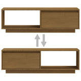 TV Cabinet Honey Brown 110x30x33.5 cm Solid Pinewood - Low Angle