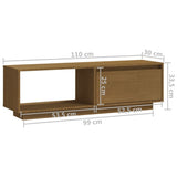 TV Cabinet Honey Brown 110x30x33.5 cm Solid Pinewood - Extra Image