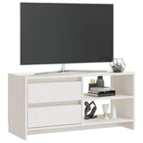 TV Cabinet White 80x31x39 cm Solid Pinewood - Top-Down View