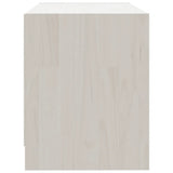 TV Cabinet White 80x31x39 cm Solid Pinewood - Rear View
