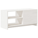 TV Cabinet White 80x31x39 cm Solid Pinewood - Close-Up Angle
