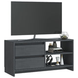 TV Cabinet Grey 80x31x39 cm Solid Pinewood - Top-Down View