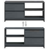 TV Cabinet Grey 80x31x39 cm Solid Pinewood - Extra Image