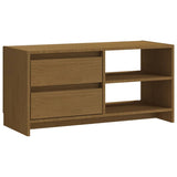 TV Cabinet Honey Brown 80x31x39 cm Solid Pinewood - Front View