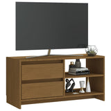 TV Cabinet Honey Brown 80x31x39 cm Solid Pinewood - Top-Down View