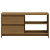 TV Cabinet Honey Brown 80x31x39 cm Solid Pinewood - 45-Degree Angle