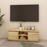 TV Cabinet 110x30x40 cm Solid Firwood - Side View