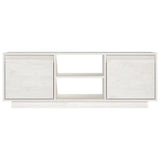 TV Cabinet White 110x30x40 cm Solid Pinewood