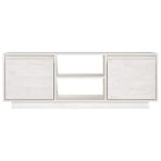 TV Cabinet White 110x30x40 cm Solid Pinewood