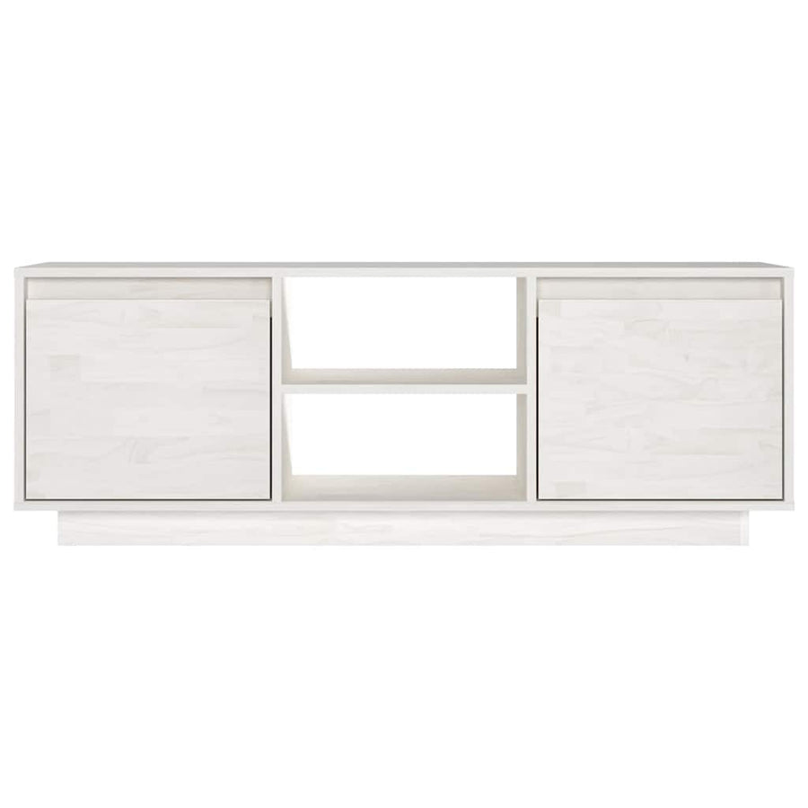 TV Cabinet White 110x30x40 cm Solid Pinewood