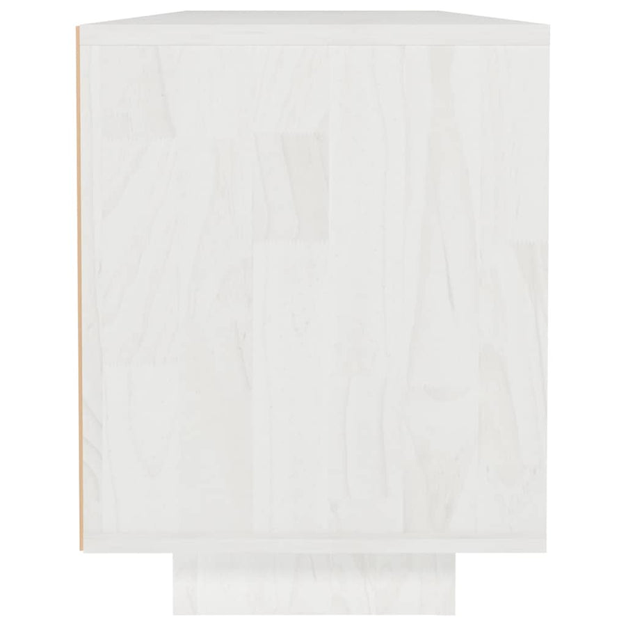 TV Cabinet White 110x30x40 cm Solid Pinewood