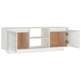 TV Cabinet White 110x30x40 cm Solid Pinewood