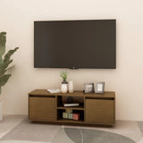 TV Cabinet Honey Brown 110x30x40 cm Solid Pinewood - Side View