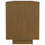 TV Cabinet Honey Brown 110x30x40 cm Solid Pinewood - Rear View