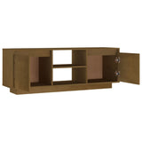 TV Cabinet Honey Brown 110x30x40 cm Solid Pinewood - Close-Up Angle