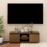 TV Cabinet Honey Brown 110x30x40 cm Solid Pinewood