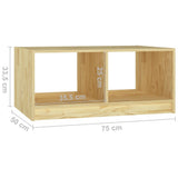 Coffee Table 75x50x33.5 cm Solid Pinewood - Low Angle