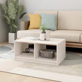 Coffee Table White 75x50x33.5 cm Solid Pinewood - Side View