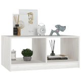 Coffee Table White 75x50x33.5 cm Solid Pinewood - Top-Down View