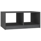 Coffee Table Grey 75x50x33.5 cm Solid Pinewood - Front View
