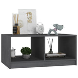 Coffee Table Grey 75x50x33.5 cm Solid Pinewood - Top-Down View