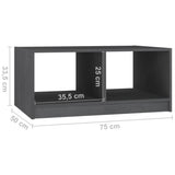 Coffee Table Grey 75x50x33.5 cm Solid Pinewood - Low Angle