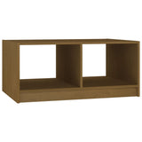 Coffee Table Honey Brown 75x50x33.5 cm Solid Pinewood - Front View