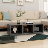 Coffee Table Grey 110x50x34 cm Solid Pinewood - Side View