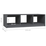 Coffee Table Grey 110x50x34 cm Solid Pinewood - Low Angle