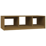 Coffee Table Honey Brown 110x50x34 cm Solid Pinewood - Front View