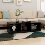 Coffee Table Black 110x50x34 cm Solid Pinewood - Side View
