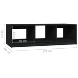 Coffee Table Black 110x50x34 cm Solid Pinewood